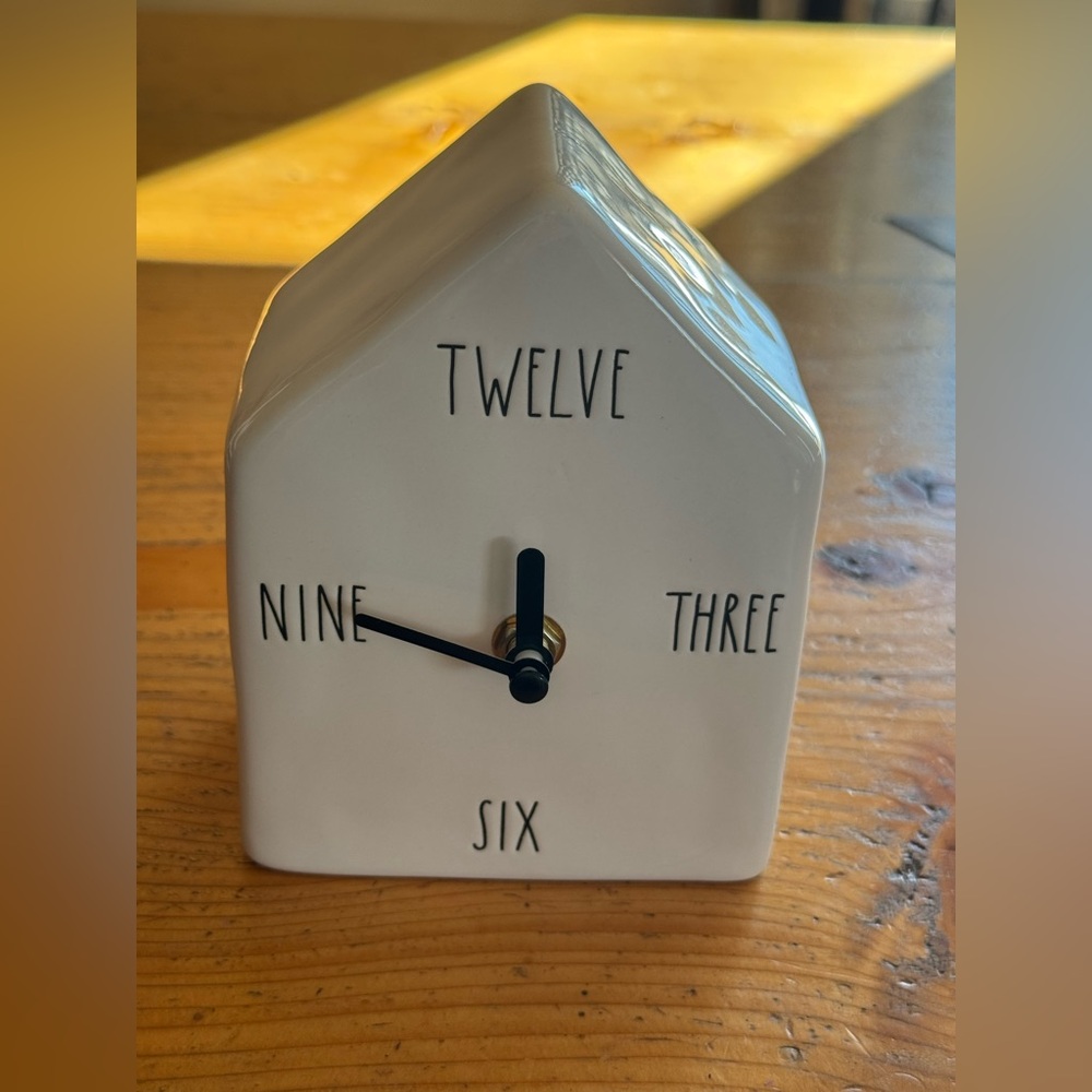 Rae Dunn White Ceramic House Clock *see description*
